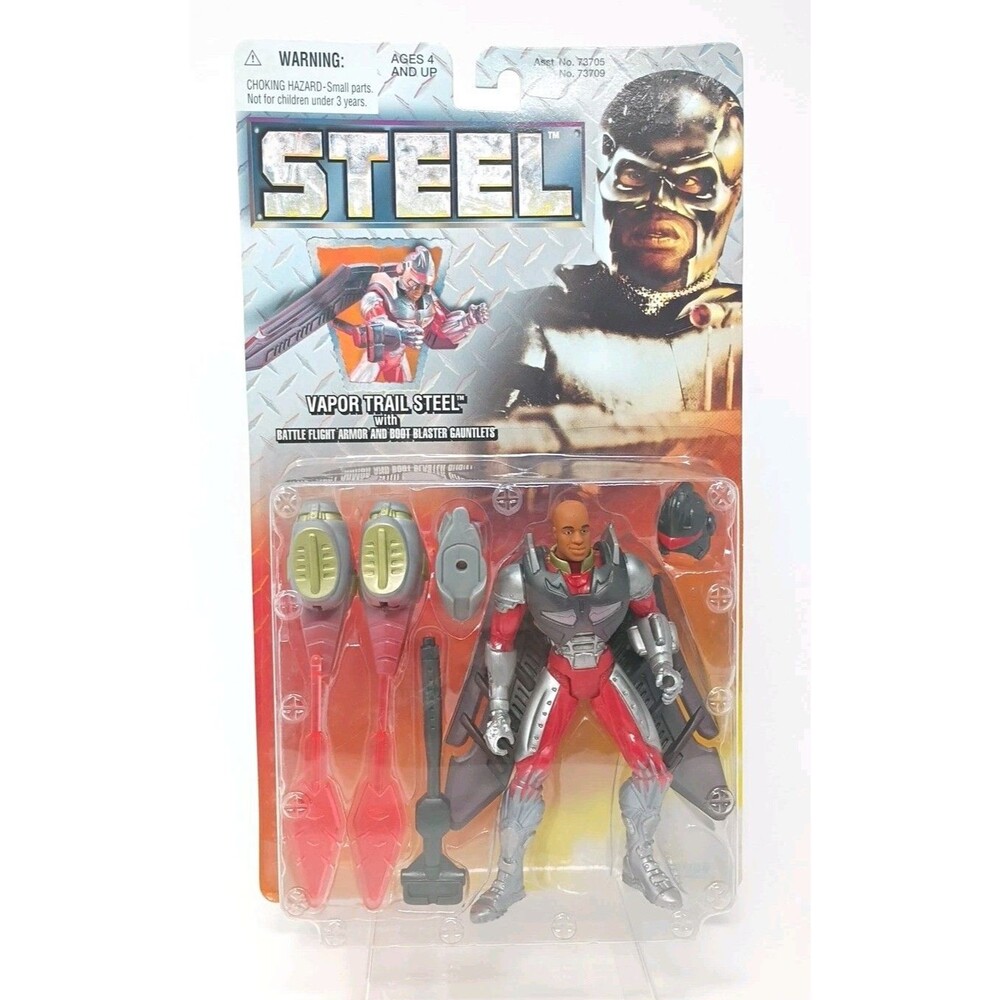 STEEL "Vapor Trail Steel" 1997 KENNER Action figure armor gauntlets NEW SEALED